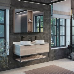 Тумба с раковиной Comforty Порто 120-2 дуб дымчатый/графит