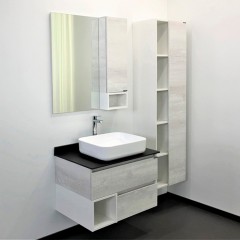 Тумба с раковиной Comforty Прага 75 дуб белый (раковина T-Y9378)