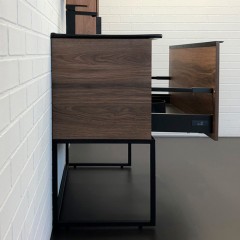 Тумба с раковиной Comforty Равенна 90 дуб тёмно-коричневый/чёрный