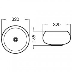 Раковина накладная Comforty 5004W белый