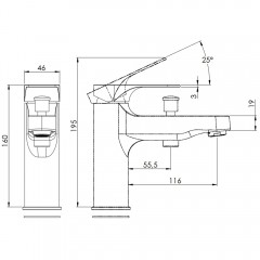 Смеситель на борт ванны Remer Class Line L04