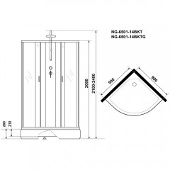 Душевая кабина Niagara Classic NG-6501-14BKT