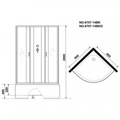 Душевая кабина Niagara Classic NG-6707-14BKG
