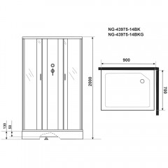 Душевая кабина Niagara Classic NG-43975-14QBK