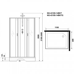 Душевая кабина Niagara Classic NG-43185-14QBKT