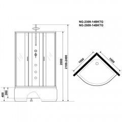 Душевая кабина Niagara Classic NG-2309-14BKTG