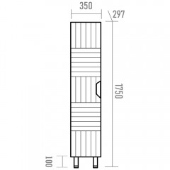 Пенал Brevita Gloster 35 L белый GLOS-05035-01-2Л