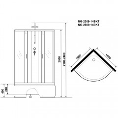 Душевая кабина Niagara Classic NG-2509-14BKT