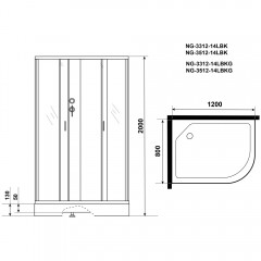 Душевая кабина Niagara Classic NG-3312-14LBKG