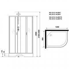 Душевая кабина Niagara Classic NG-3312-14LBKT