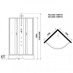 Душевая кабина Niagara Classic NG-3502-14BKTG