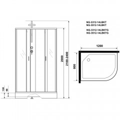 Душевая кабина Niagara Classic NG-3512-14LBKTG