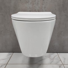 Инсталляция Geberit 111.153.00.1 + кнопка смыва Delta21 115.125.11.1 + унитаз Bloomix Roland 1201 безободковый с сиденьем
