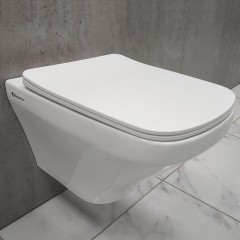 Инсталляция Geberit 111.153.00.1 + кнопка смыва Delta50 115.135.21.1 + унитаз Bloomix Main 1208 безободковый с сиденьем