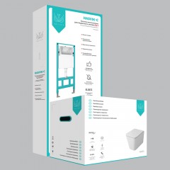 Инсталляция OWL Hasvik-C OWLINSTTI + унитаз OWL Vatter Ruta-H mini slim OWLT190403S безободковый с сиденьем