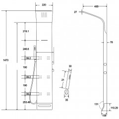 Душевая панель Cerutti Mimi W CT9256