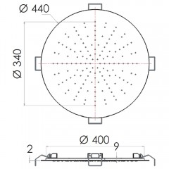 Верхний душ Remer 357EFM44