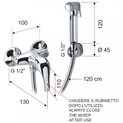 Смеситель с гигиеническим душем Remer Cento C332REZ