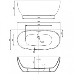 Ванна акриловая Vincea VBT-405-1700