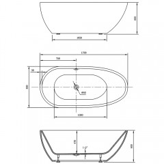 Ванна акриловая Vincea VBT-422-1700