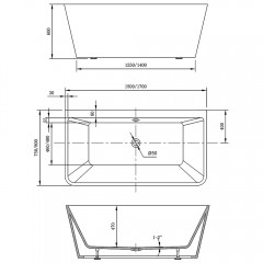 Ванна акриловая Vincea VBT-425-1700