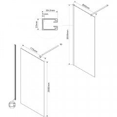 Душевое ограждение Vincea Walk-In VSW-1H800MRGM