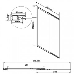 Шторка на ванну Vincea VSB-1E100CL