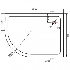 Поддон акриловый Vincea VST-2AJ-1290R