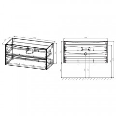 Тумба под раковину Vincea Mia 1000 R.Wood VMC-2MC100RW