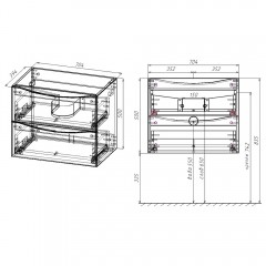 Тумба под раковину Vincea Mia Slim 700 Beton VMC-2MC700S1BT