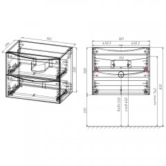 Тумба под раковину Vincea Mia Slim 900 R.Wood VMC-2MC900S1RW