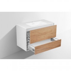 Тумба с раковиной Vincea Alessia 900 Y.Oak+L.White