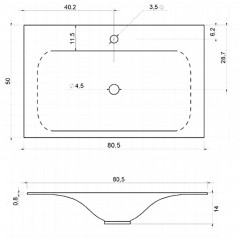 Тумба с раковиной Vincea Fine 800 Beton