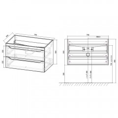 Тумба под раковину Vincea Fine 800 V.Oak VMC-2F800VO