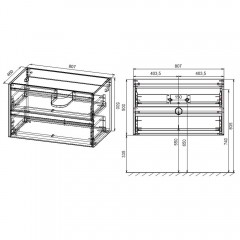 Тумба под раковину Vincea Gio 800 N.Oak VMC-2G800NO