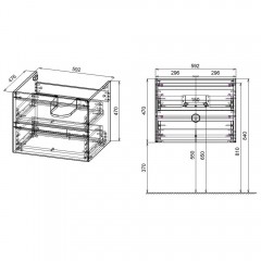 Тумба с раковиной Vincea Luka 600 T.Oak