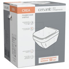 Унитаз подвесной Cersanit Crea Square Clean On DPL EO slim