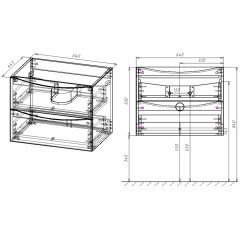 Тумба с раковиной Vincea Mia 650 R.Wood