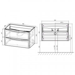 Тумба с раковиной Vincea Paola 1000 V.Oak