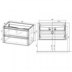 Тумба под раковину Vincea Vico 1000 G.White VMC-2V100GW