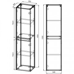 Пенал Vincea Chiara 350 N.Oak VSC-2CL150NO