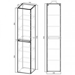 Пенал Vincea Norma 350 R.Wood VSC-2NF170RW