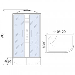 Душевая кабина River Dunay XL 120/80/44 TH R