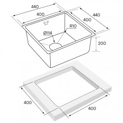 Мойка кухонная Paulmark Vista PM304444-BG
