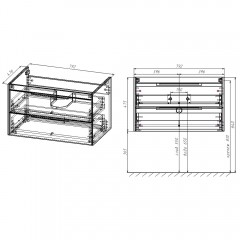 Тумба под раковину Vincea Chiara 2D 800 N.Oak VMC-2C2800NO