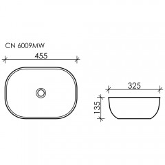 Раковина накладная Ceramica Nova Element CN6009MW