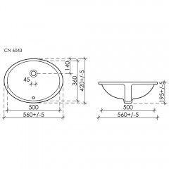 Раковина встраиваемая Ceramica Nova Element CN6043