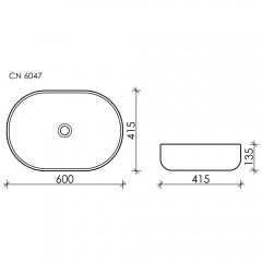 Раковина накладная Ceramica Nova Element CN6047MB