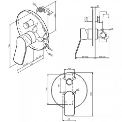 Смеситель для ванны встраиваемый Am.Pm X-Joy F85A45000