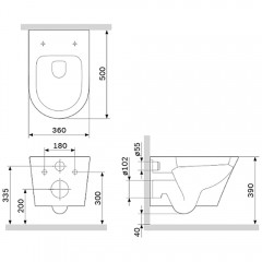 Унитаз подвесной Am.Pm Sense C741701SC безободковый